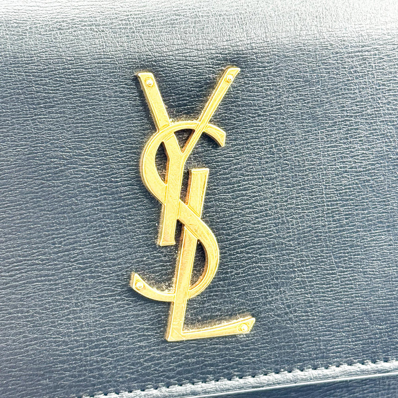 Saint Laurent Sunset Leather Black Calfskin Bag