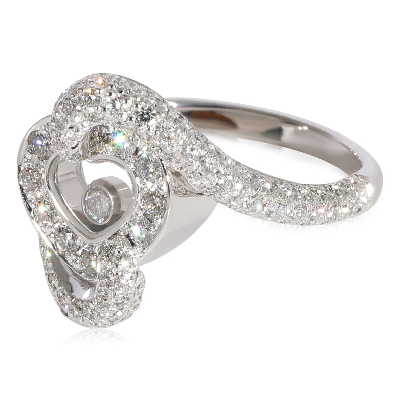 Chopard Happy Diamond Heart Ring 18k White Gold 0.86 Ctw Fashion