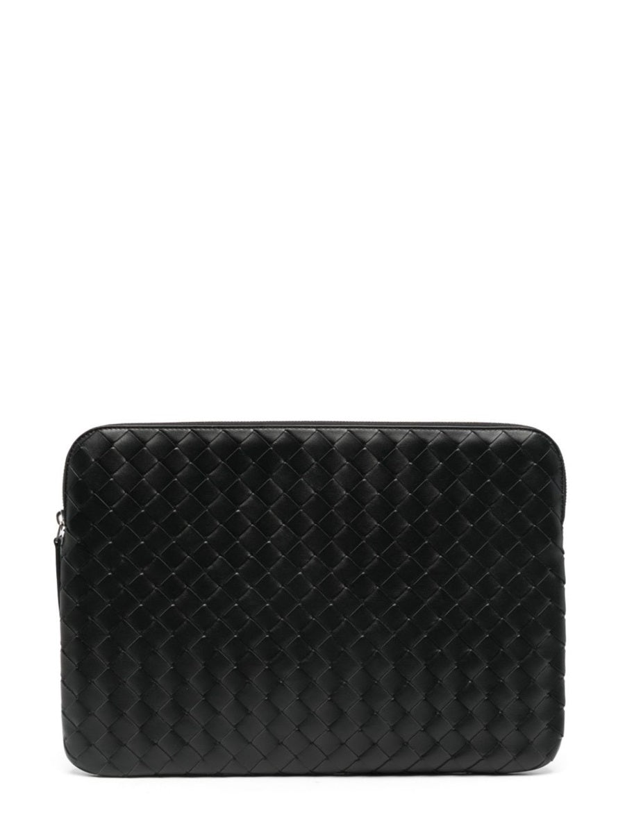 Bottega Veneta Clutch — Black Calf Leather