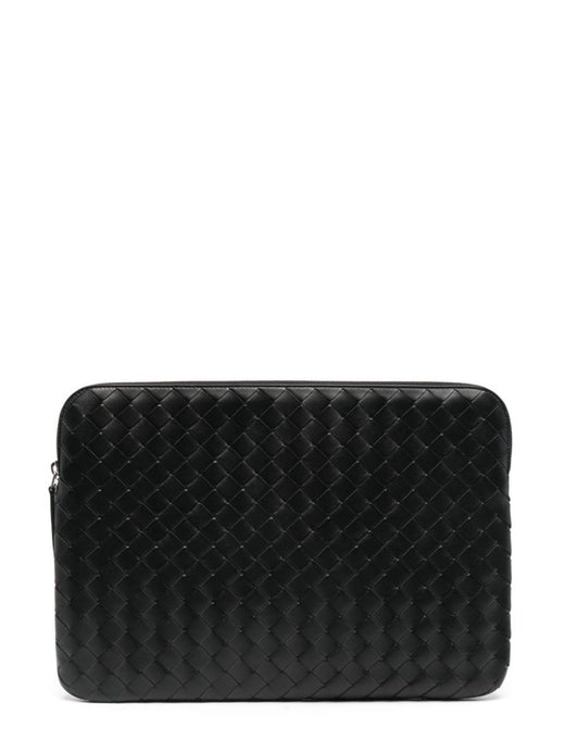Bottega Veneta Clutch — Black Calf Leather