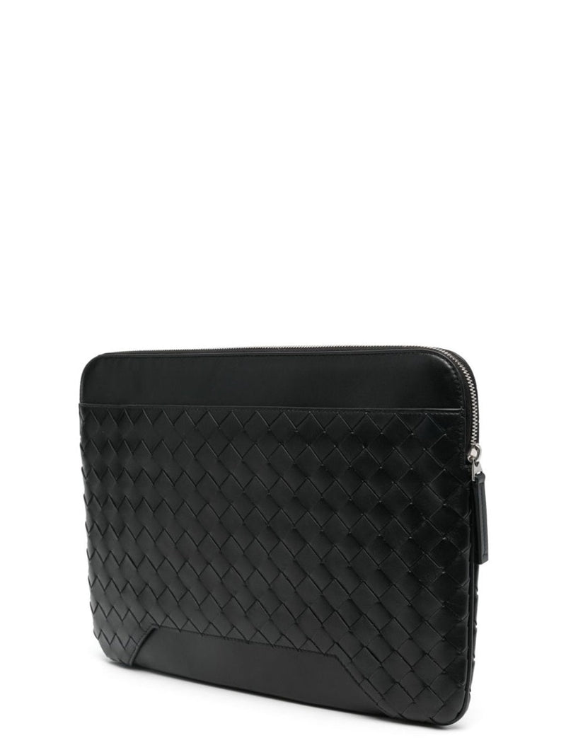Bottega Veneta Clutch — Black Calf Leather