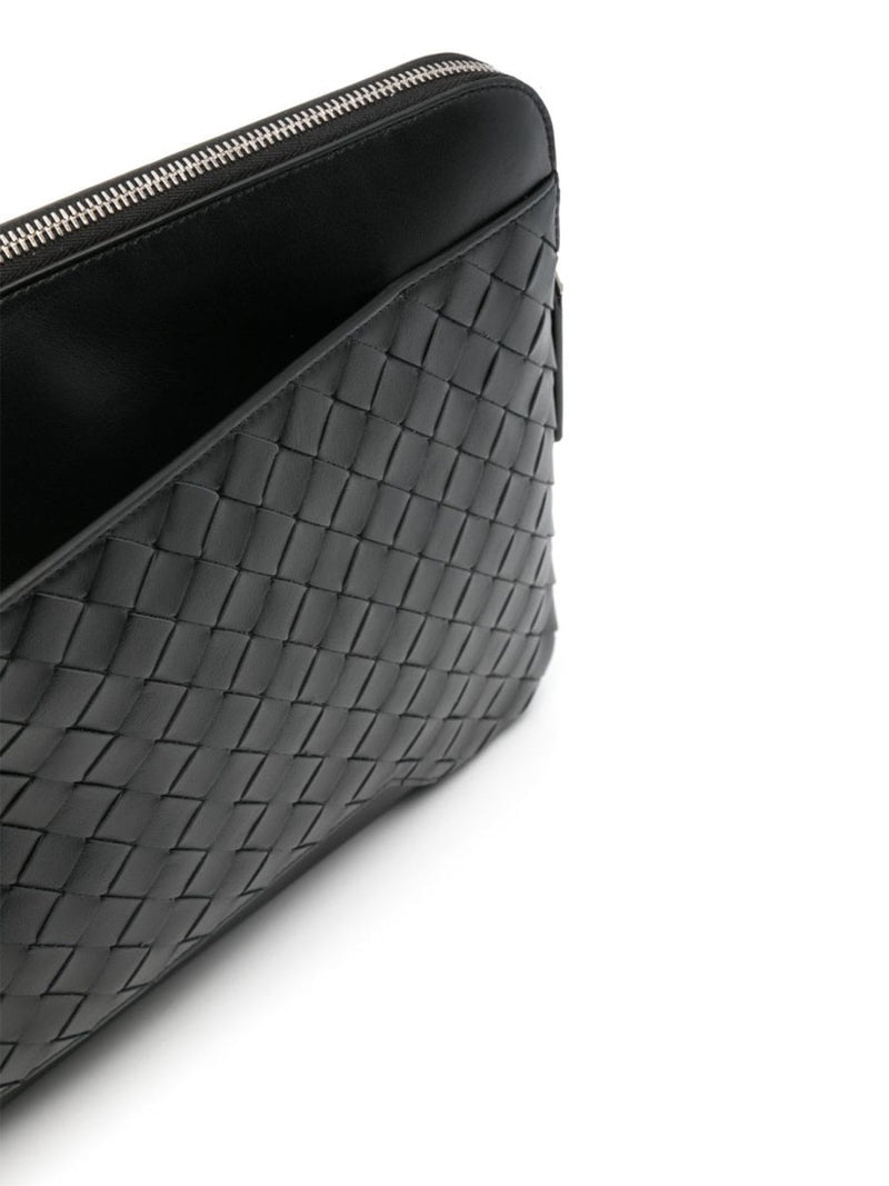 Bottega Veneta Clutch — Black Calf Leather
