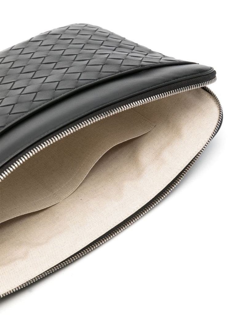 Bottega Veneta Clutch — Black Calf Leather