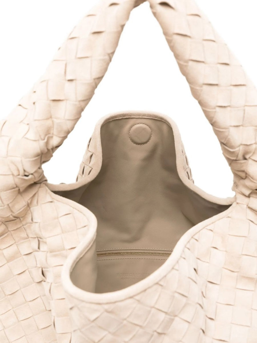 Bottega Veneta Hop Shoulder Bag — Beige Calf Leather