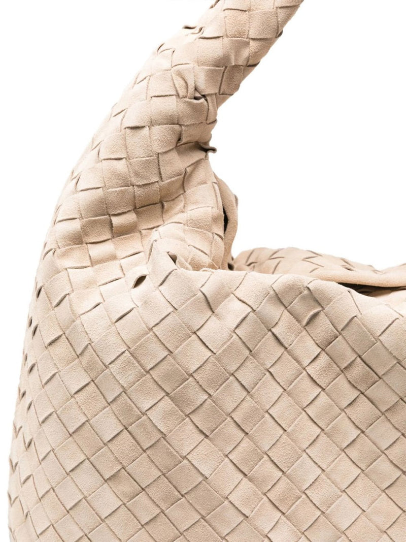 Bottega Veneta Hop Shoulder Bag — Beige Calf Leather