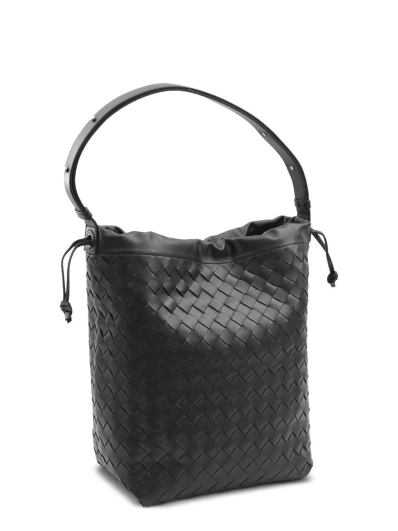 Bottega Veneta Shoulder Bag — Black Calf Leather