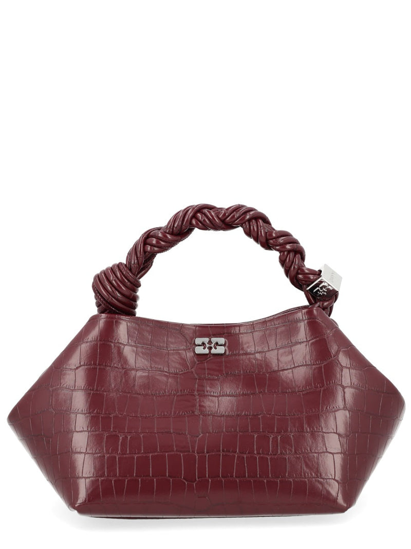 Ganni Bou Shoulder Bag — Burgundy Recycled Leather