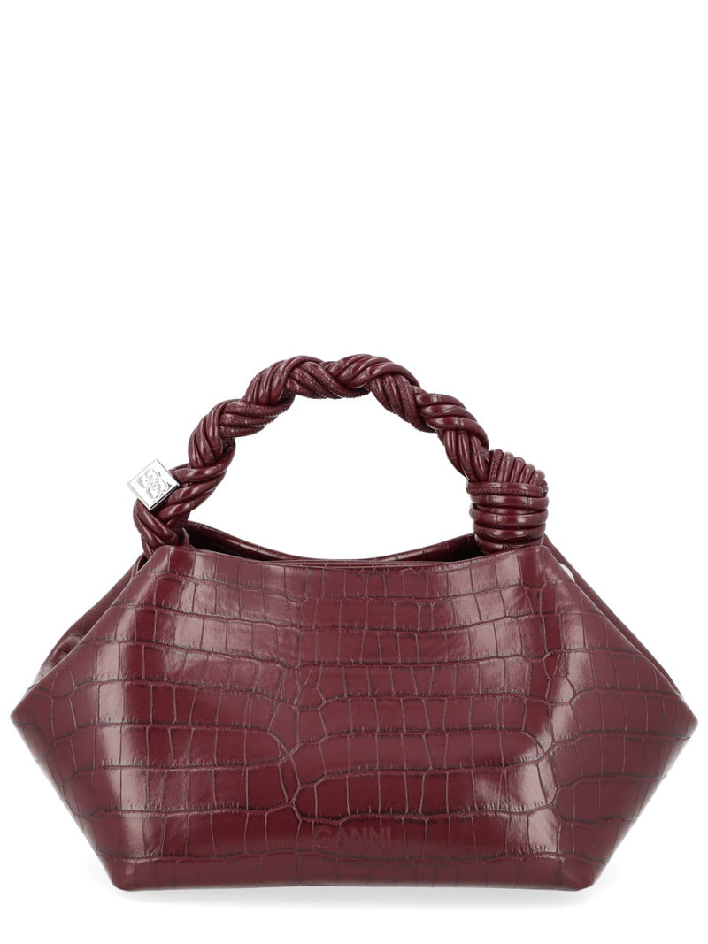 Ganni Bou Shoulder Bag — Burgundy Recycled Leather