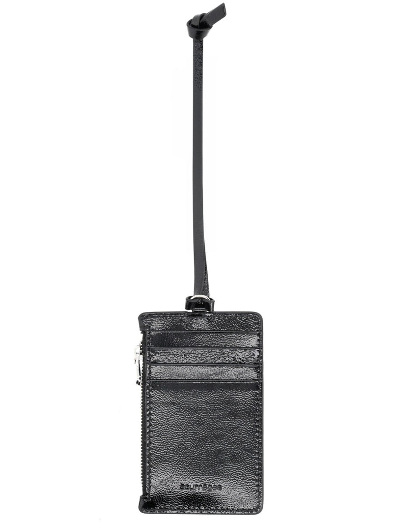 Courrèges Cow Leather Card Case — Black Cases