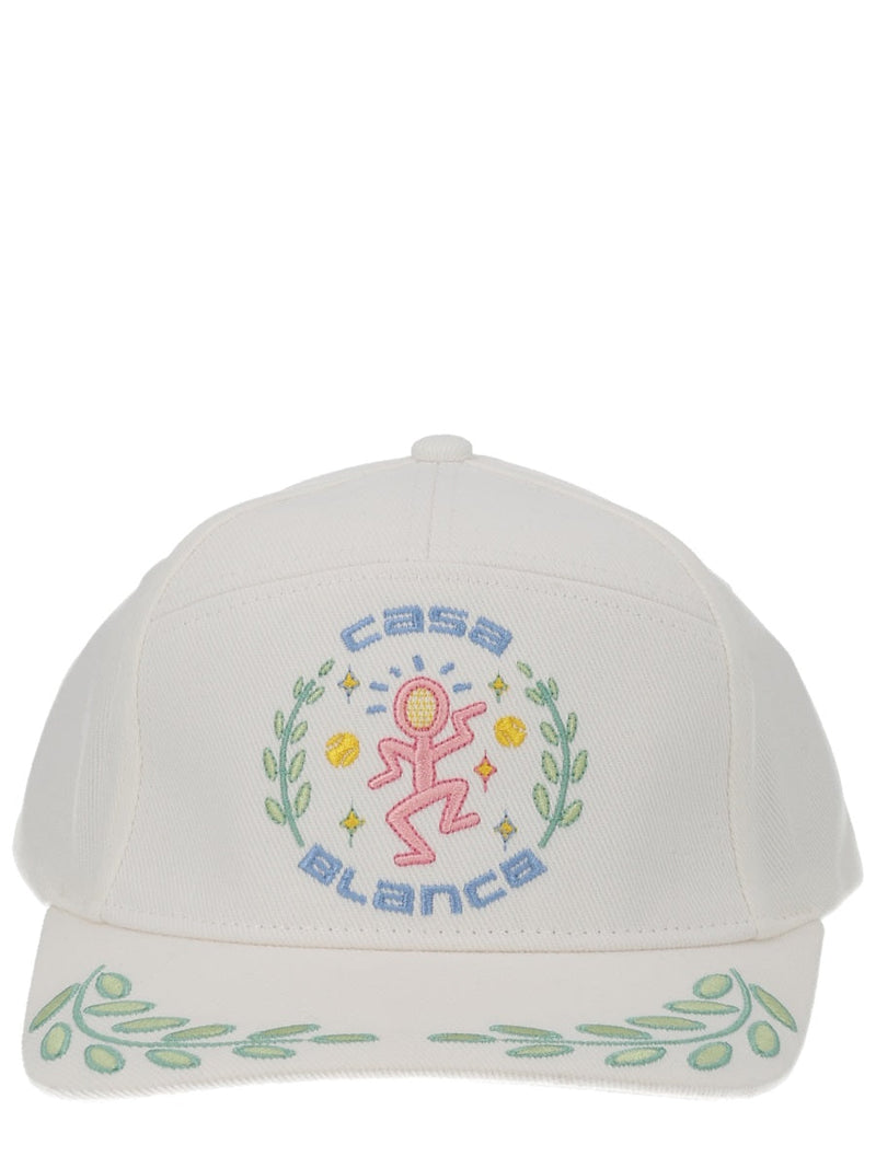 Casablanca A-Sp26-Hat-008_01white Cotton Baseball Cap — White Caps