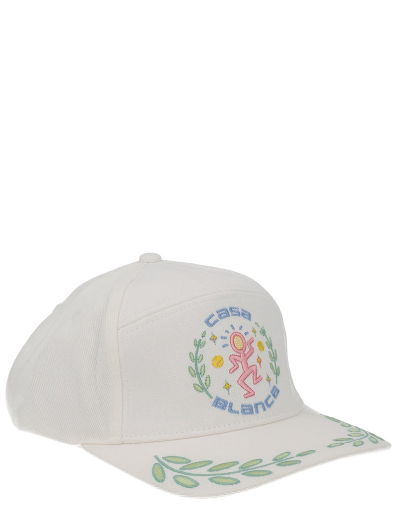 Casablanca A-Sp26-Hat-008_01white Cotton Baseball Cap — White Caps