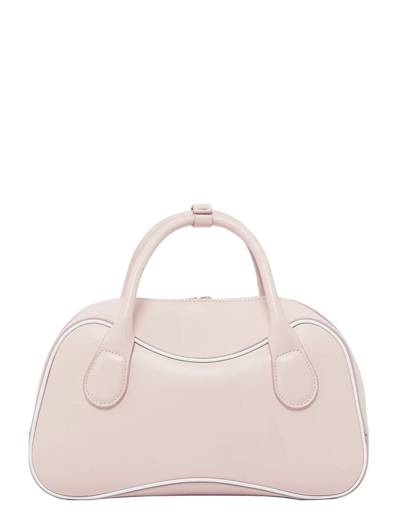 Casablanca Calf Leather Micro Bowling Shoulder Bag — Pink