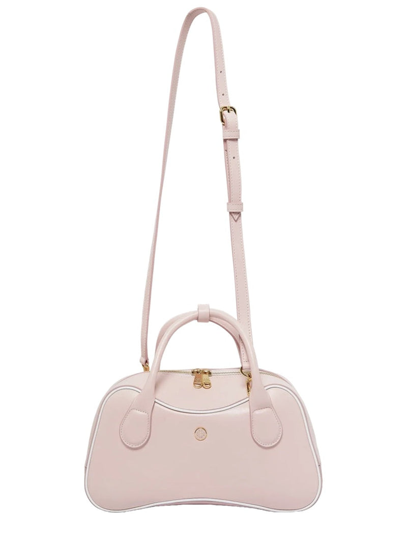 Casablanca Calf Leather Micro Bowling Shoulder Bag — Pink