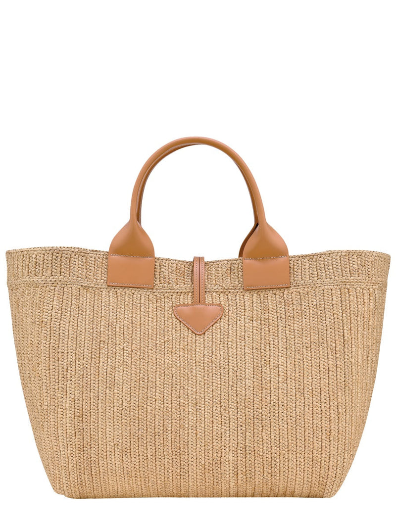 Longchamp Le Roseau Top Handle Bag — Beige Rafia