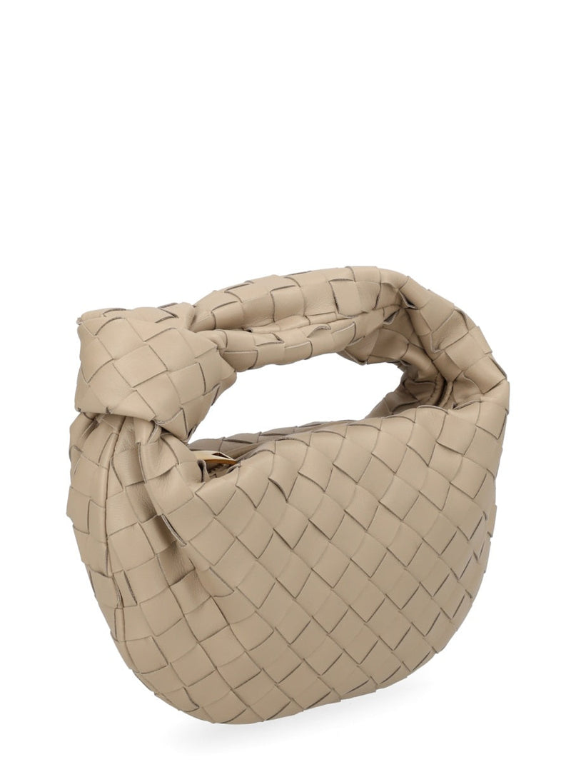 Bottega Veneta Top Handle Bag — Beige Lamb Leather