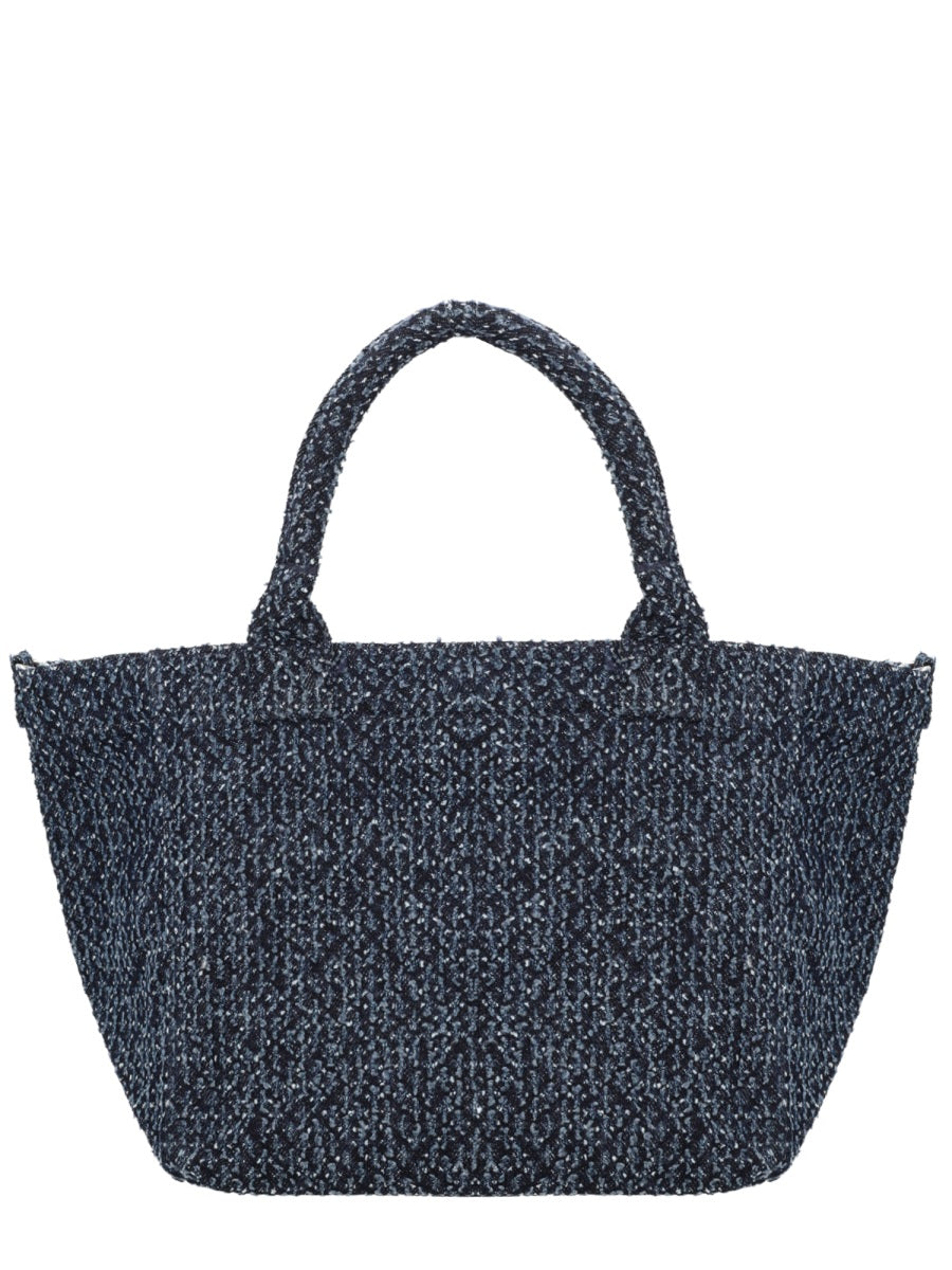 Ganni Organic Cotton Denim Tote Bag — Blue