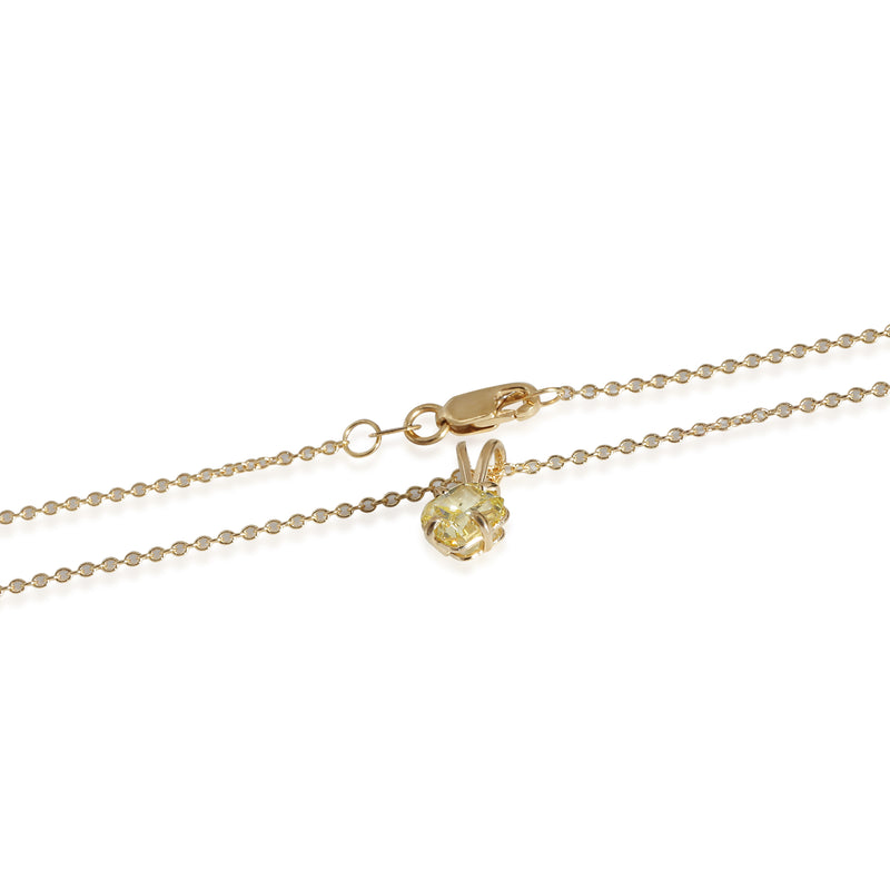 Fancy Intense Yellow Diamond Solitaire Pendant 14k Gold Si2 1.01 Ct