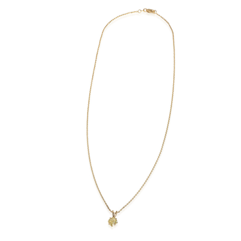 Fancy Intense Yellow Diamond Solitaire Pendant 14k Gold Si2 1.01 Ct