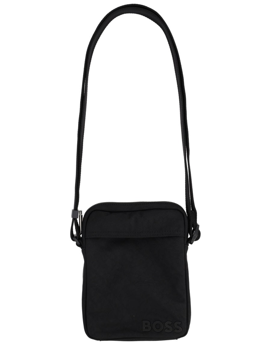 Hugo Boss Catch Shoulder Bag — Black Recycled Polyamide