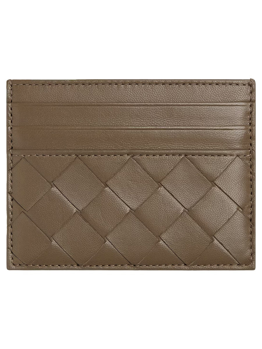 Bottega Veneta Intrecciato Lambskin Card Case — Green Wallets & Purses