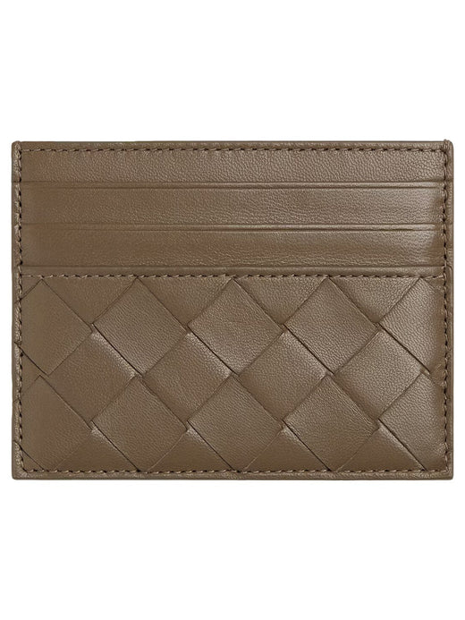 Bottega Veneta Intrecciato Lambskin Card Case — Green Wallets & Purses