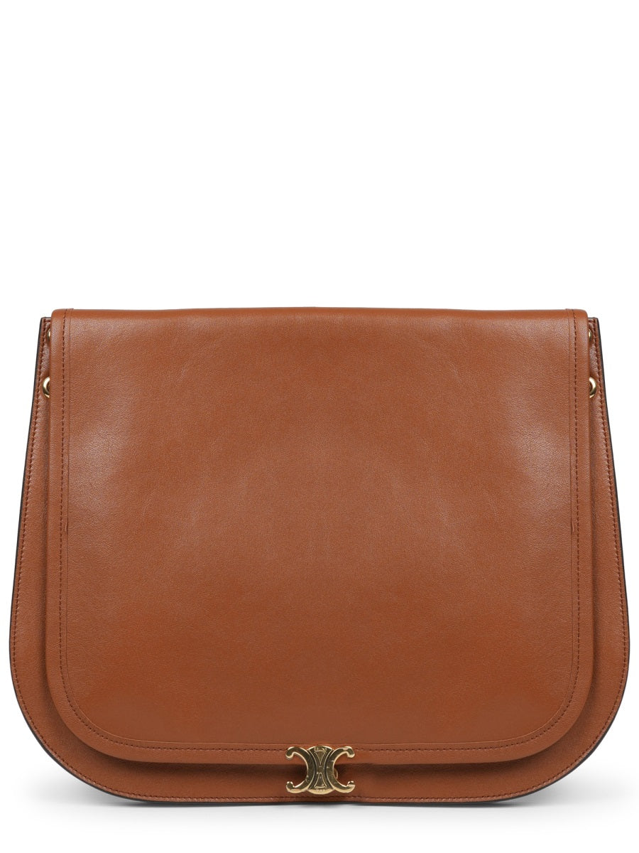 Celine Besace Triomphe Shoulder Bag — Brown Lamb Leather