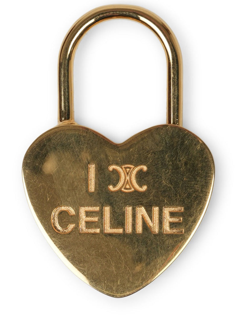 Celine Heart-Shaped Padlock Charm — Gold Brass Bracelets