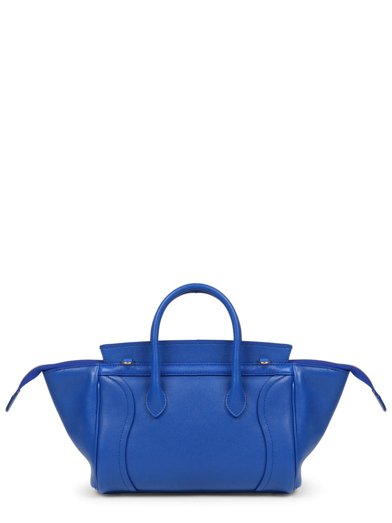 Celine Luggage Top Handle Bag — Blue Lamb Leather