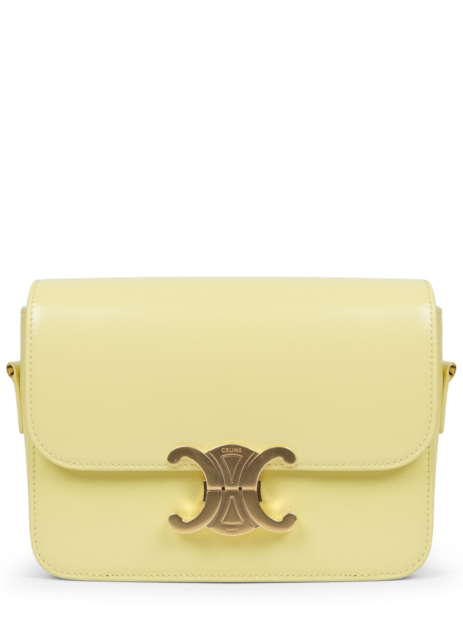 Celine Teen Triomphe Shoulder Bag — Yellow Leather