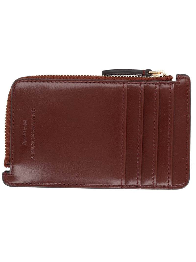 Stella Mccartney Ryder Card Case — Bordeaux Polyamide Wallets & Purses