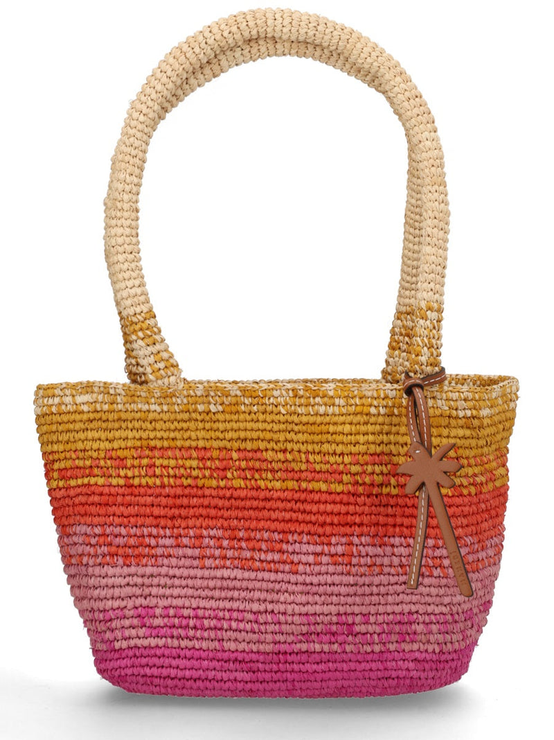 Manebi Panier Shoulder Bag — Multicolor Natural Raffia