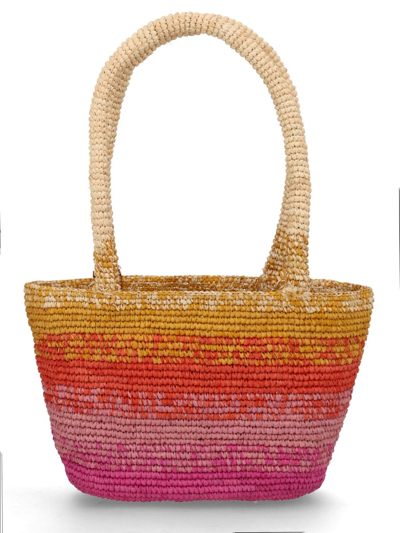 Manebi Panier Shoulder Bag — Multicolor Natural Raffia