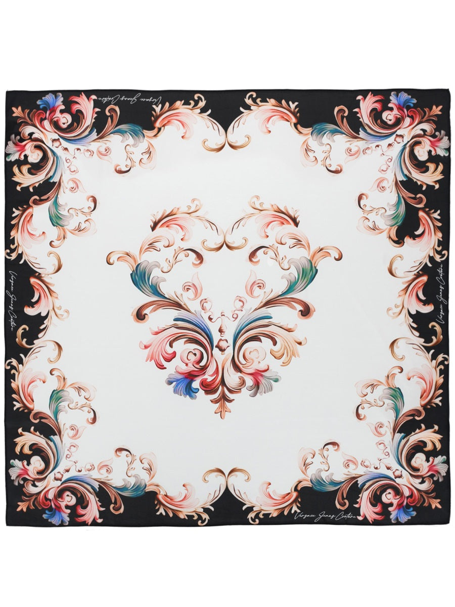 Versace Jeans Couture Silk Foulard Scarf — White Scarfs
