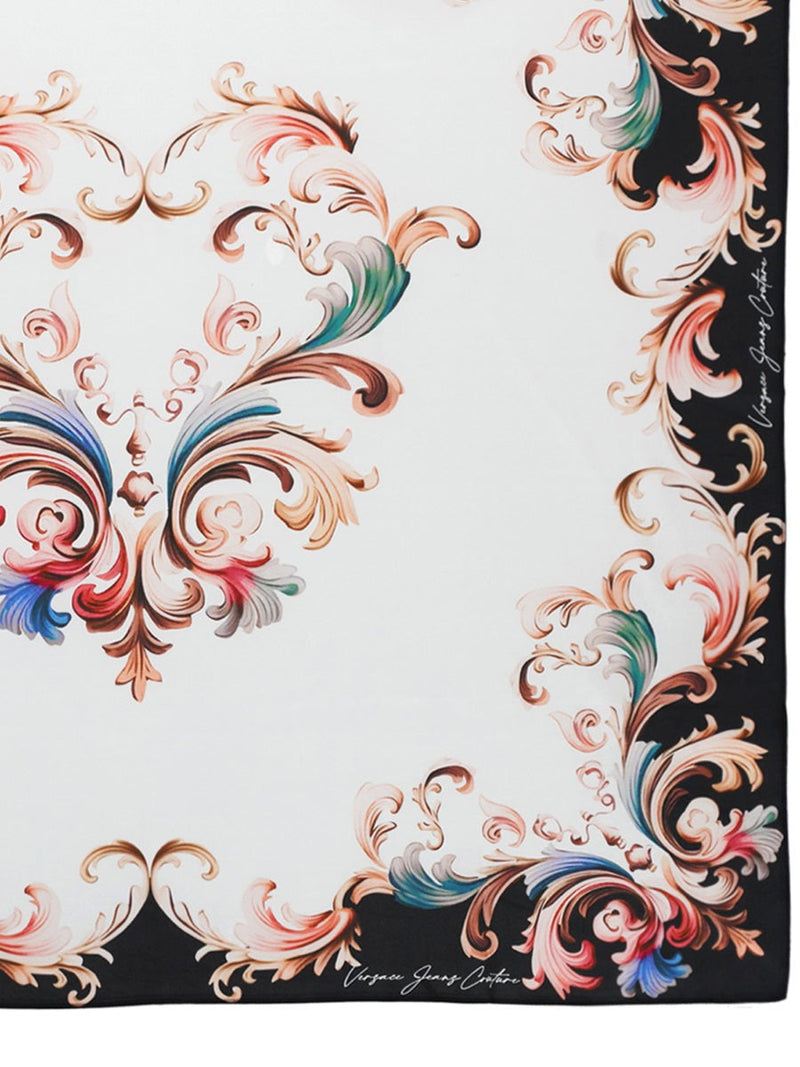 Versace Jeans Couture Silk Foulard Scarf — White Scarfs