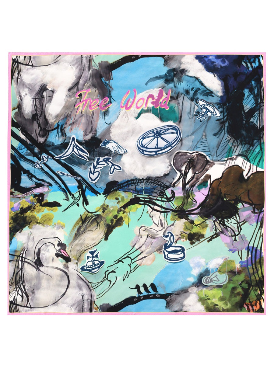 Vivienne Westwood Silk Foulard Scarf — Multicolor Scarfs
