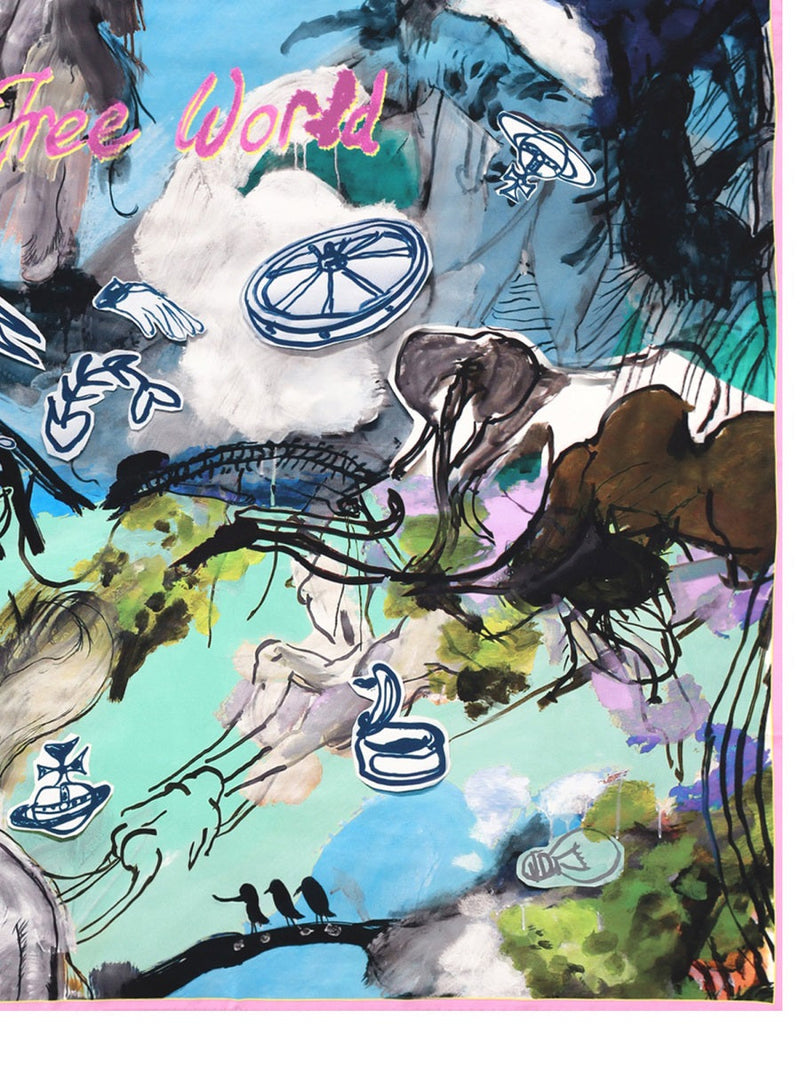 Vivienne Westwood Silk Foulard Scarf — Multicolor Scarfs