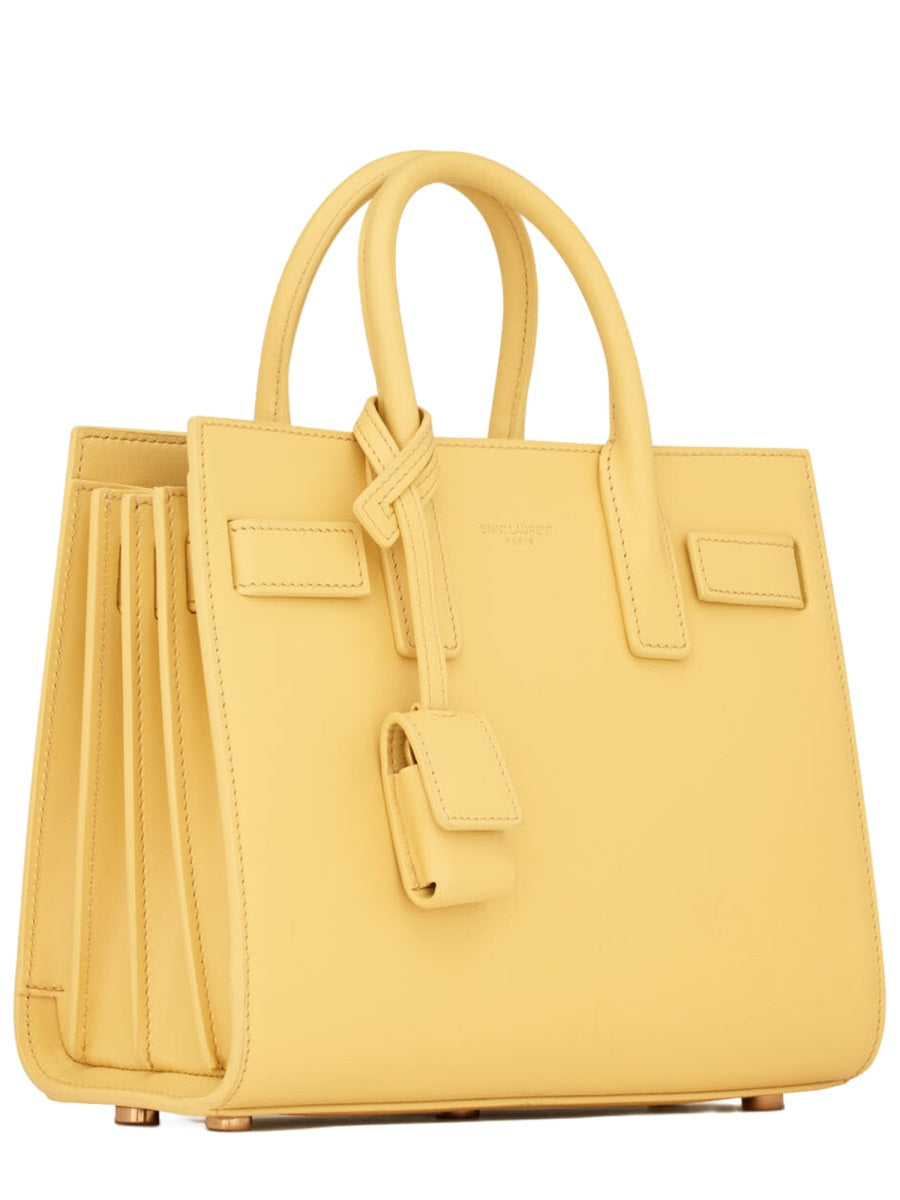 Saint Laurent Sac Top Handle Bag — Yellow Calf Leather
