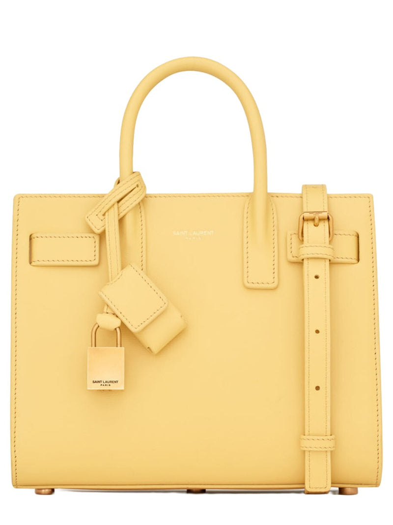 Saint Laurent Sac Top Handle Bag — Yellow Calf Leather