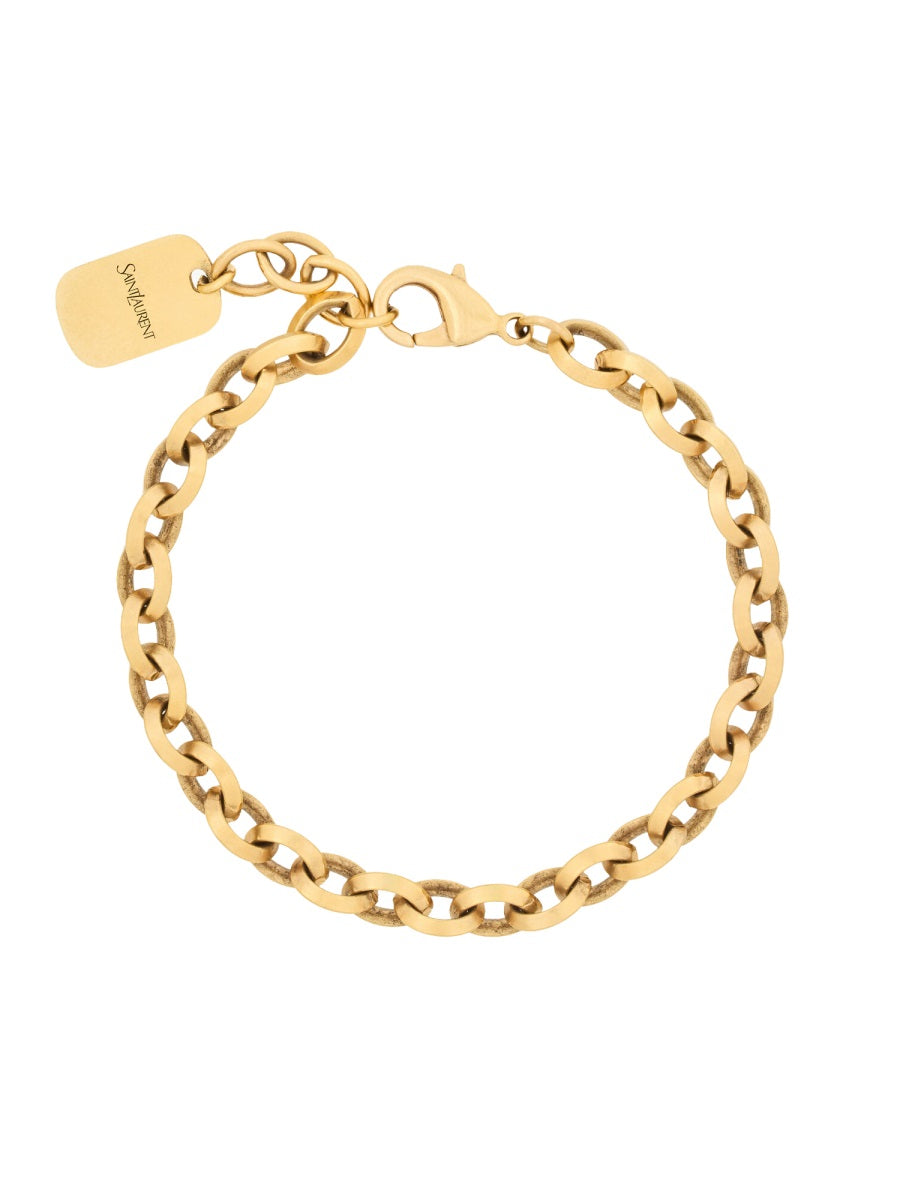 Saint Laurent Chain Brass Bracelet — Gold Bracelets