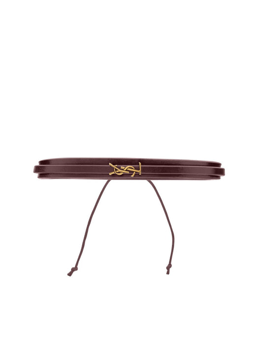 Saint Laurent Cassandre Bracelet — Bordeaux Leather Bracelets