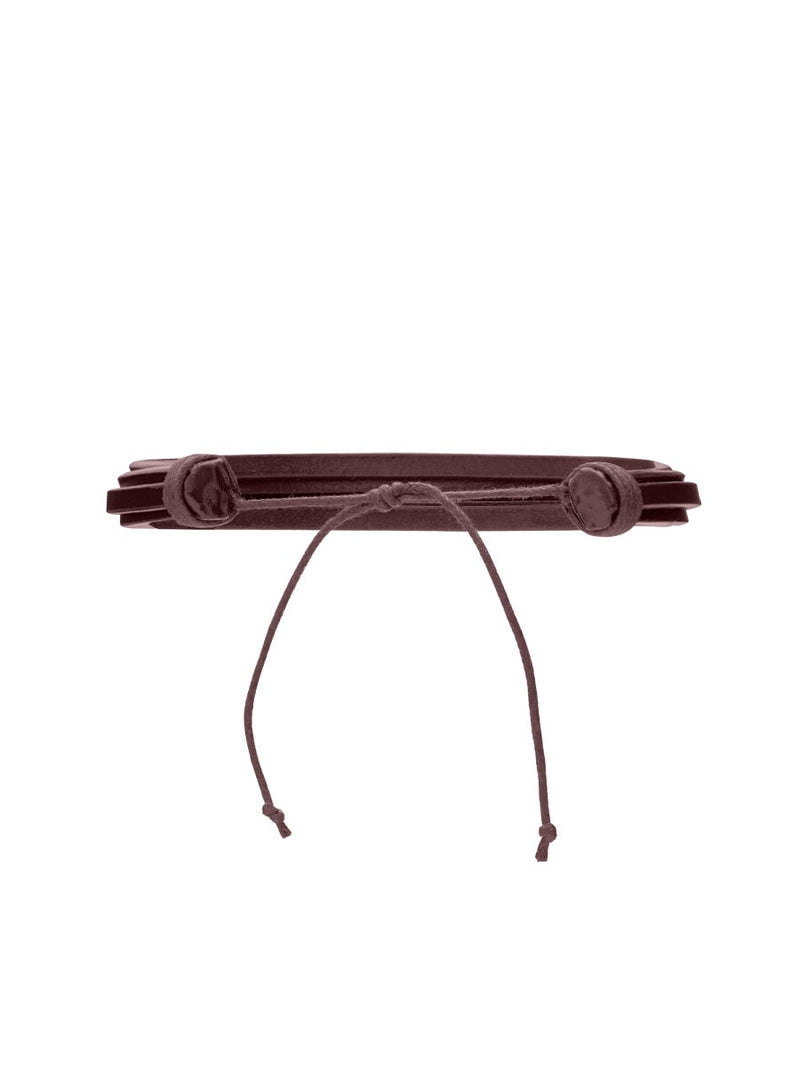 Saint Laurent Cassandre Bracelet — Bordeaux Leather Bracelets