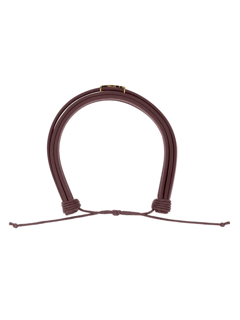 Saint Laurent Cassandre Bracelet — Bordeaux Leather Bracelets