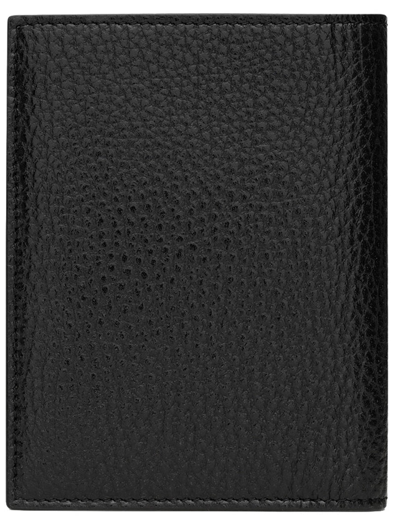 Saint Laurent Cassandre Card Case — Black Calf Leather Wallets & Purses