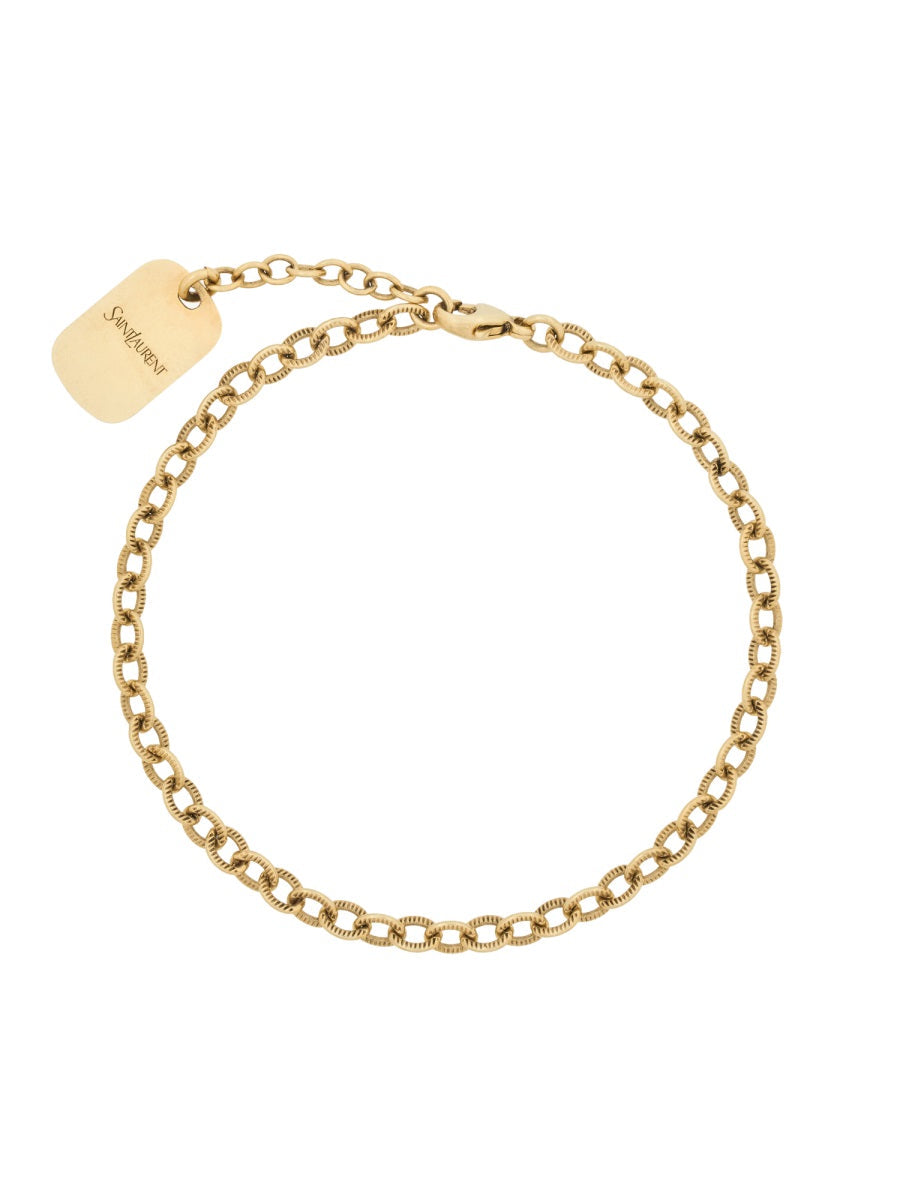 Saint Laurent Chain Link Brass Bracelet — Gold Bracelets
