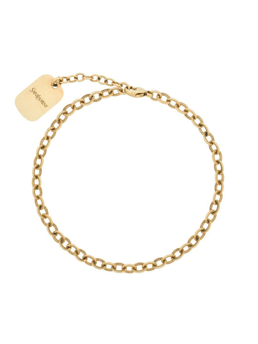 Saint Laurent Chain Link Brass Bracelet — Gold Bracelets