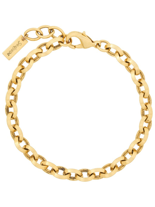 Saint Laurent Chain Link Brass Bracelet — Gold Bracelets
