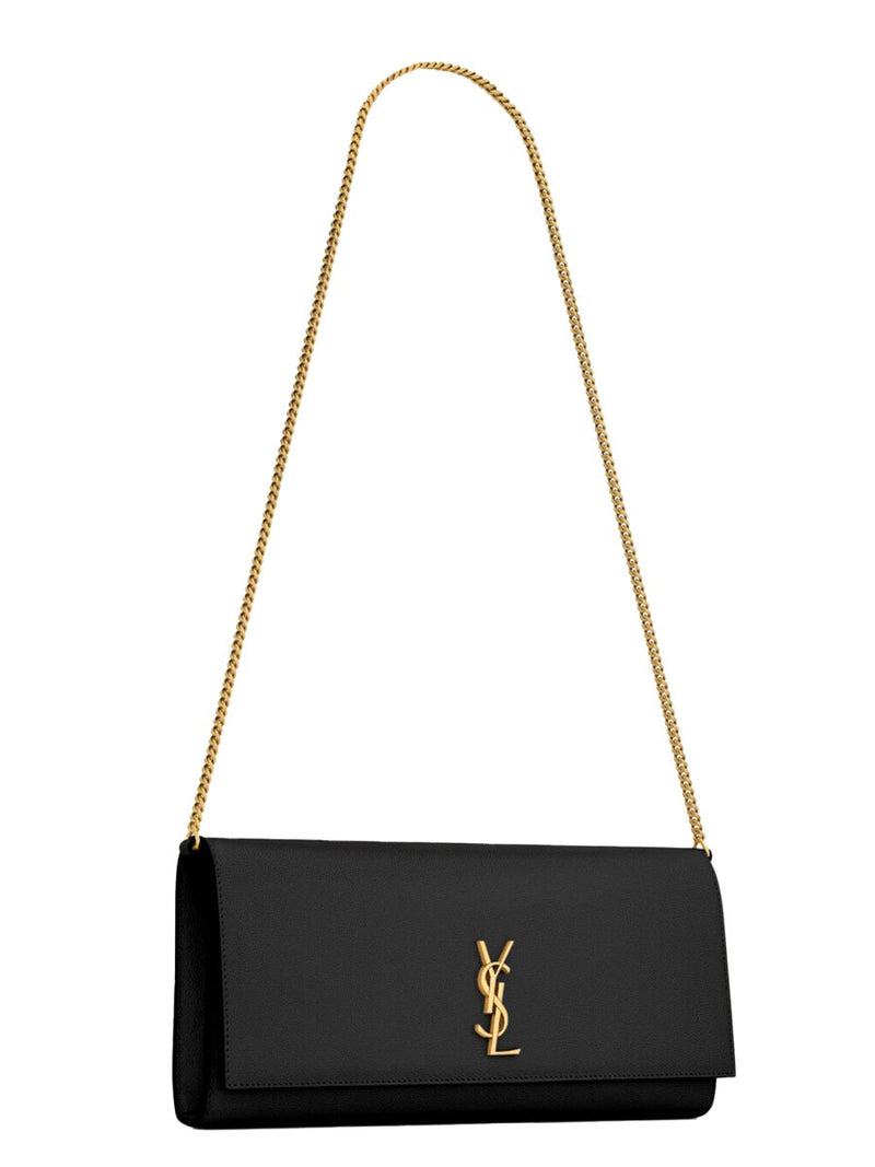 Saint Laurent Kate Shoulder Bag — Black Calf Leather