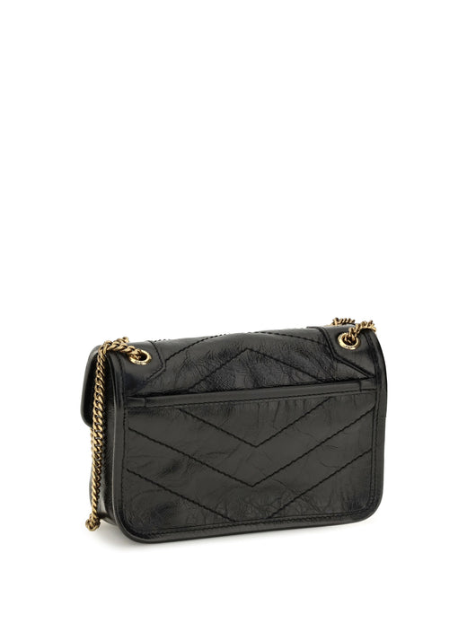 Saint Laurent Mini Niki Shoulder Bag — Black Calf Leather