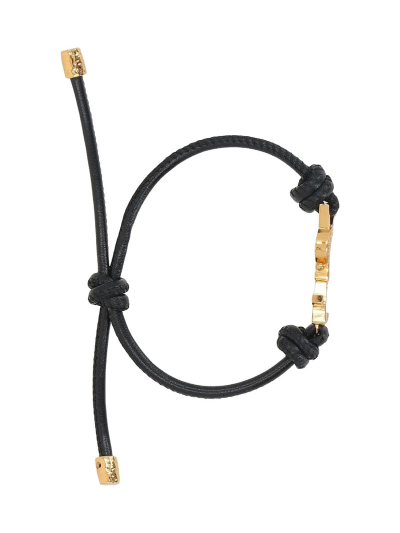 Saint Laurent Cassandre Bracelet — Black Leather Bracelets
