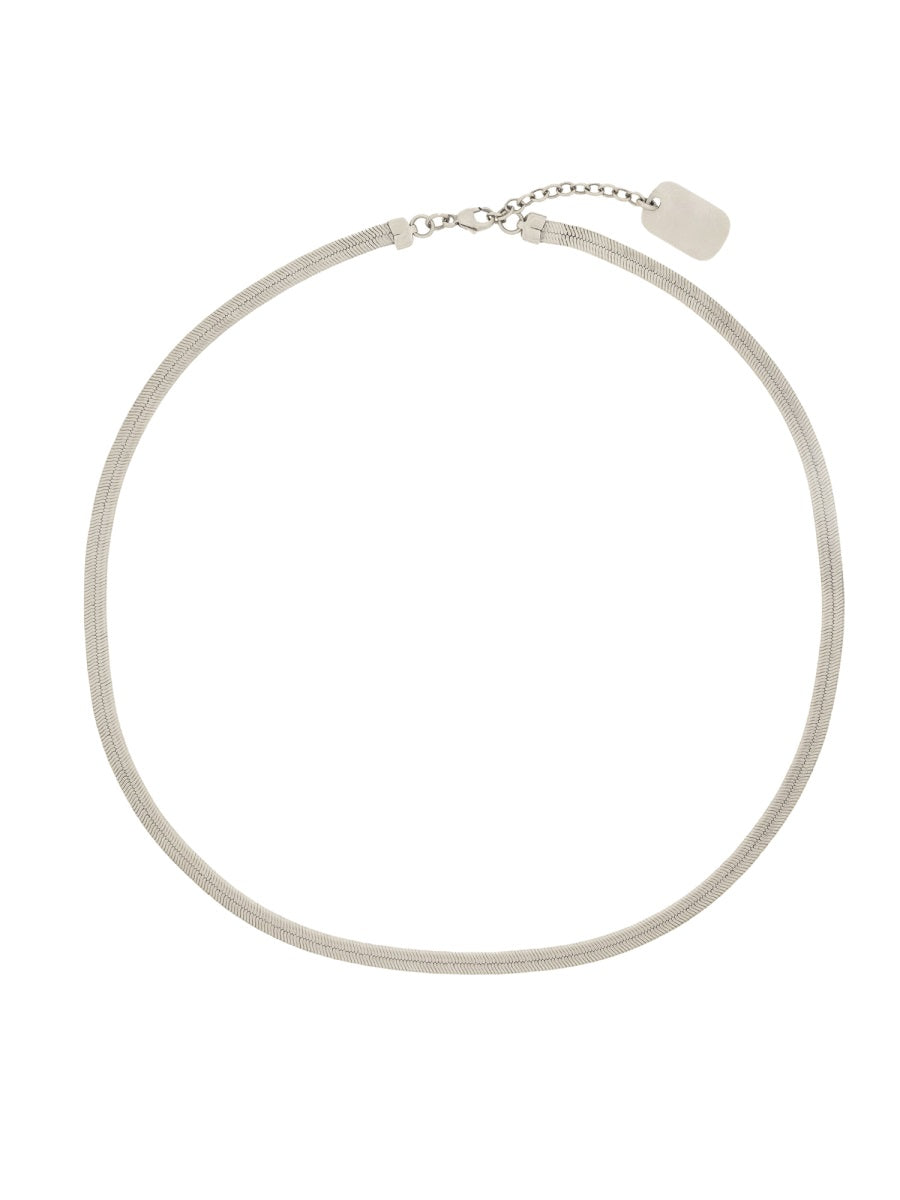 Saint Laurent Brass Chain Necklace — Silver Necklaces